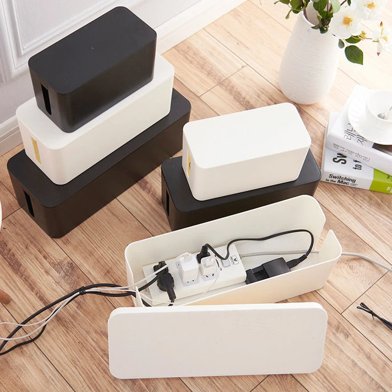 Cable Storage Box Wooden Power Line Storage Case Dustproof Charger Socket Organizer Wire Case Home Cable Winder Organizer Aimak Store