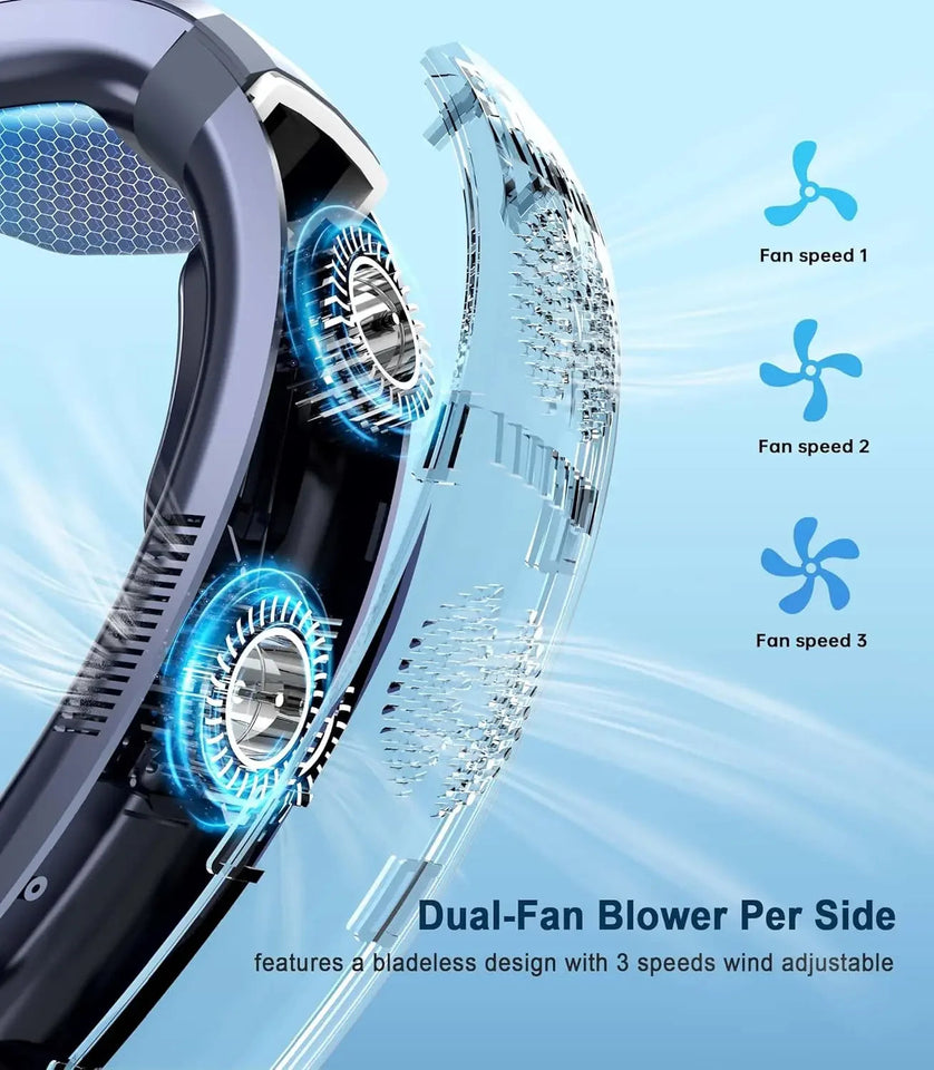 2025 Upgrade new semiconductor refrigeration neck fan, intelligent digital display, cold and hot dual-purpose bladeless fan Aimak Store