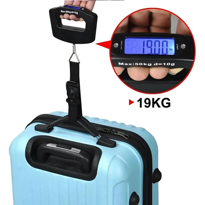 50kg/10g Digital Luggage Scale Electronic Portable Suitcase Travel Weighs With Backlight Electronic Travel Hanging Scales Aimak Store