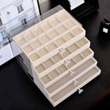 Acrylic Velvet Jewelry Organizer with 3 Drawers Stackable Display Storage Earrings Necklace Bracelets Box Holder Case for Women Aimak Store