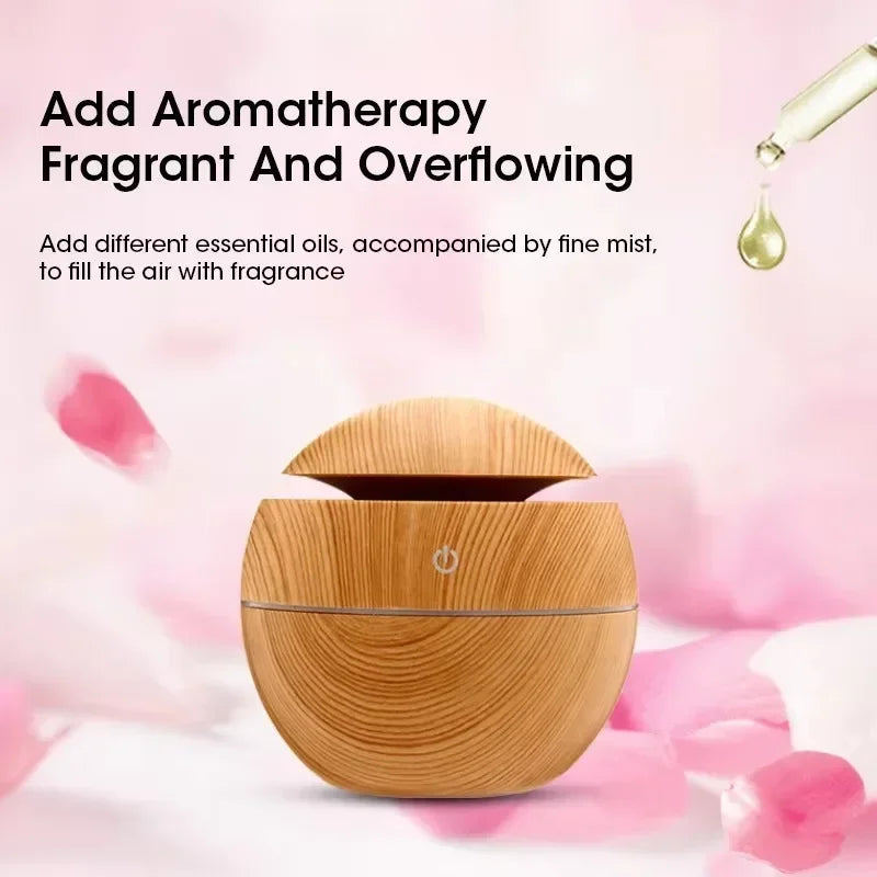 Mini Imitation Wood Sonic Humidifier USB Aromatherapy Essential Oil Diffuser Home Air Humidifier Desktop Woodgrain Humidifier Aimak Store