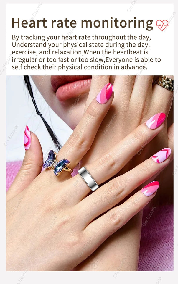 For Xiaomi Smart Ring Men Women, Body temperature, Heart Rate and Blood Oxygen Monitor, IP67 & 5ATM Waterproof, Multi-sport Mode Aimak Store