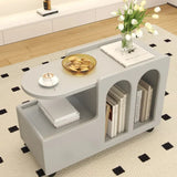 Movable Side Table with Storage Rack Cream Style End Table for Sofa Coffee Table Bedroom and Living Room Aimak Store