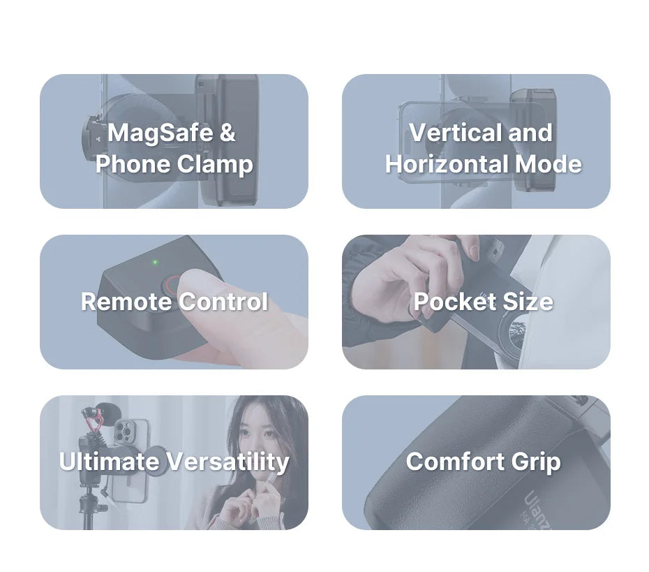 Ulanzi MA35 MagSafe Smartphone Camera Shutter Grip Bluetooth Selfie Handle As Camera Photo Stabilizer Vertical Horizontal Shoot Aimak Store