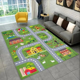 Child Playmat Highway City Traffic Playroom Area Rug Large Carpet Rug for Living Room Bedroom Decor Kids Play Non-slip Floor Mat Aimak Store