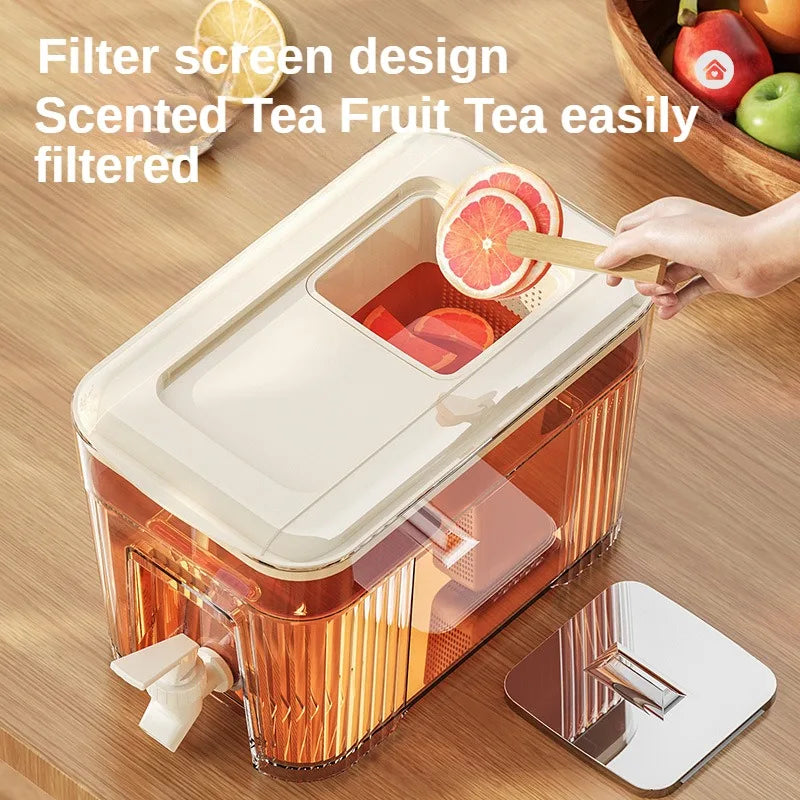 Cold Kettle with Faucet Household Put Refrigerator Fruit Tea Drinks Large Capacity High Temperature Resistant Cool Water Bottle Aimak Store