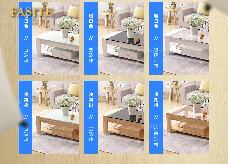 Nordic coffee table, simple modern tempered glass living room, easy to create office living room Aimak Store