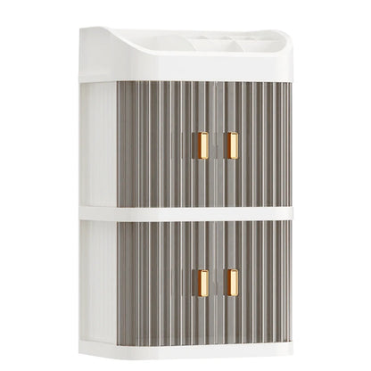 3-Layer Makeup Storage Organizer Makeup Organizer Box Bathroom Beauty Standing Organizer for Bathroom Countertop Vanity