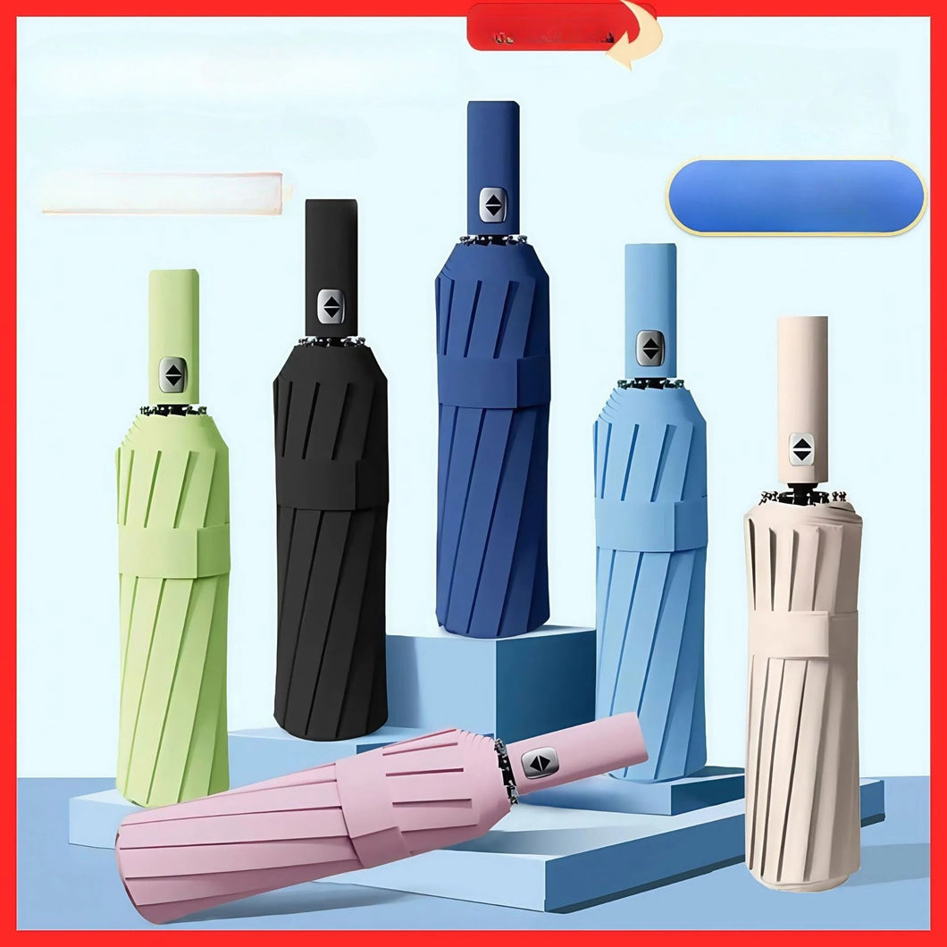 Umbrella Fully Automatic Men's Reinforced Women's Sunshade Umbrella, Rain and Rain Dual Use Umbrella, UV Protection Aimak Store