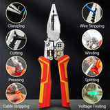 8-in-1 Multi-function Wire Stripper Electricians Voltage Testing Cable Cutting Scissors Crimping Pliers Aimak Store