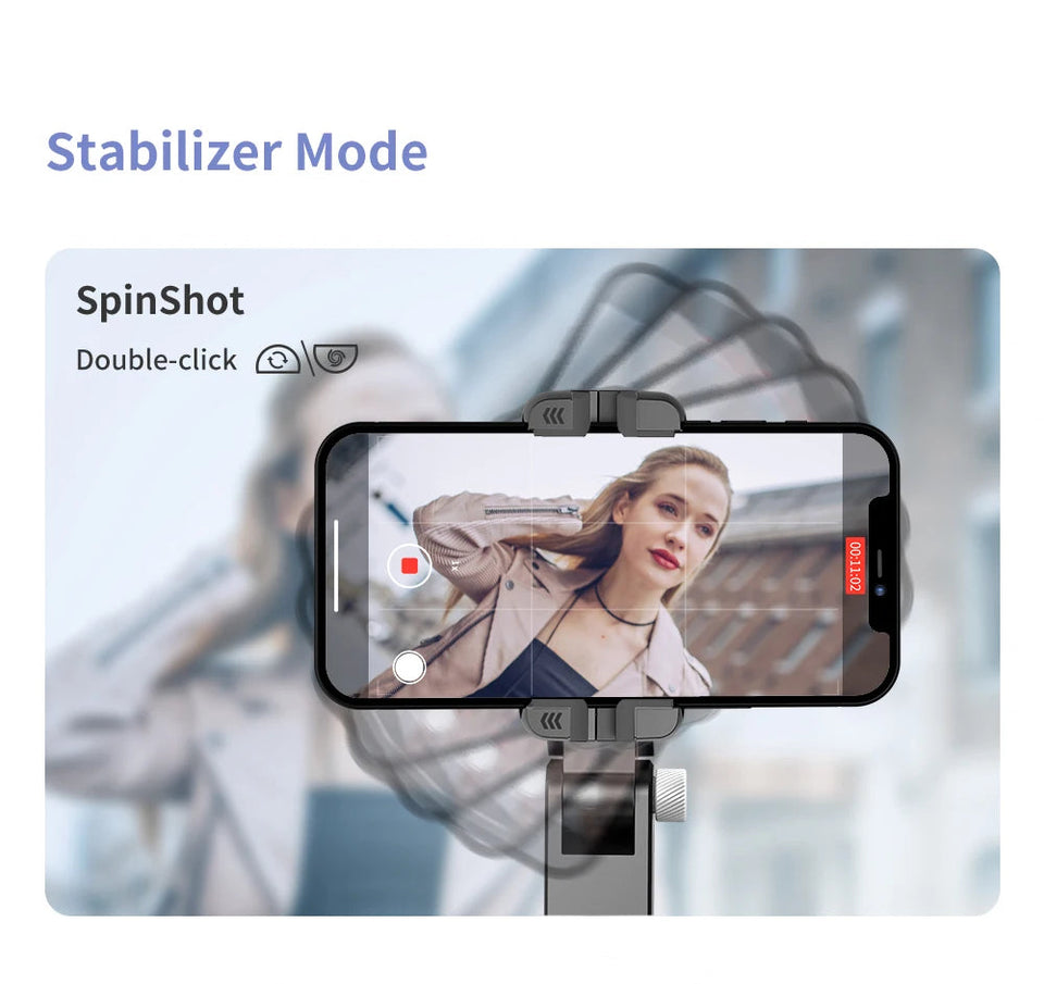 Q18 Desktop Following the shooting Mode Gimbal Stabilizer Selfie Stick Tripod with Fill Light for iPhone Cell Phone Smartphone Aimak Store