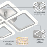 Nordic Pendant Light Ceiling Lamp Modern square LED Chandelier Suitable for Bedrooms Living Rooms Kitchen Dining Lighting Decor Aimak Store