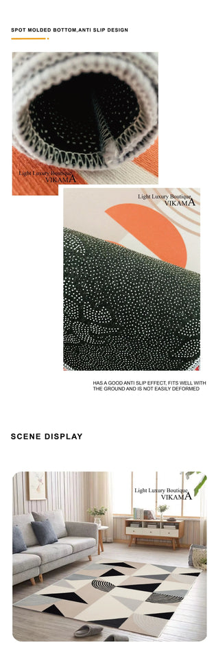 VIKAMA Nordic Patchwork Faux Wool Rug - Non-Slip, Easy Clean Living Room, Bedside, Sofa Mat for Home Decor, 50x80cm Aimak Store