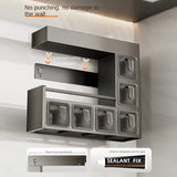 Kitchen seasoning rack wall hanging non-punching multi-functional storage seasoning jar household a complete set of combinations Aimak Store