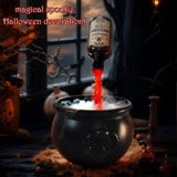 Halloween Cauldron Potion with Floating Potion Bottles and Diffuser floating potion bottles and skull-shaped Festive Spooky Prop Aimak Store