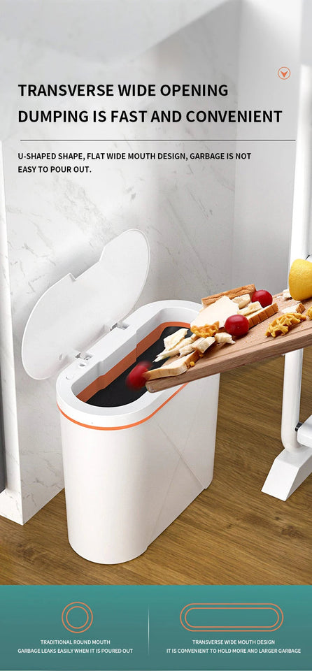 15L Aromatherapy Smart Sensor Trash Can Garbage Bin Electronic Trash Bin Narrow Toilet Rubbish Wastebasket for Home Kitchen Bath Aimak Store
