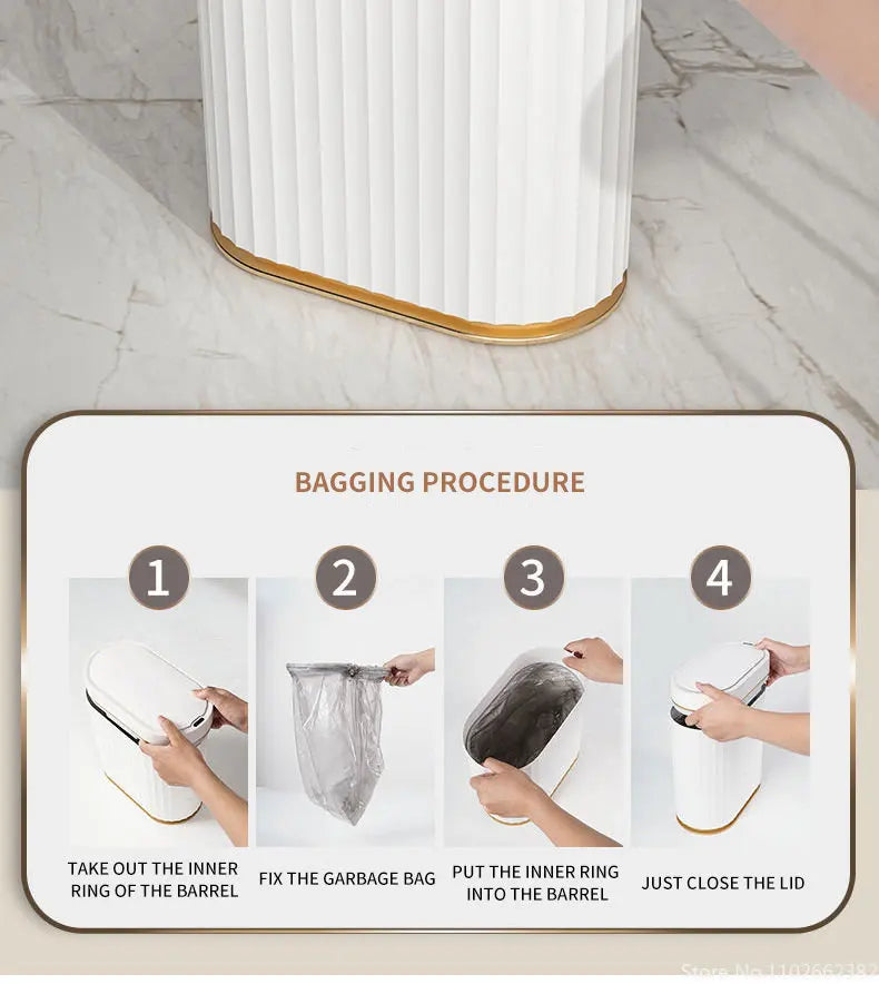 7L/9L Smart Trash Can Electronic Automatic Smart Sensor Garbage Bin Household Toilet Waste Garbage Can for Kitchen Bathroom Aimak Store