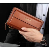Men Clutch Bag Men's Long Purse Large Capacity Men's Wallets Cell Phone Pocket Passcard Pocket High Quality Wallet Bags For Men Aimak Store
