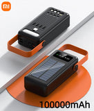 Xiaomi 100000mAh Solar Panel Power Bank Fast charging Comes with Four Wire External Battery Pack with Flashlight For Outdoors ﻿ Aimak Store