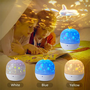 Crown Star Light Projection Rotating Star Bedroom Ceiling Atmosphere Night Lamp Stars Childrens Birthday Gift with Films Sheet Aimak Store