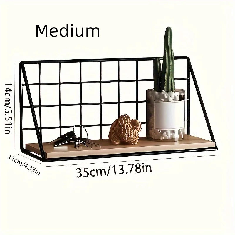1pc/wall storage rack bedside punch-free shelf dormitory wall-mounted wall hanging basket partition storage rack Aimak Store