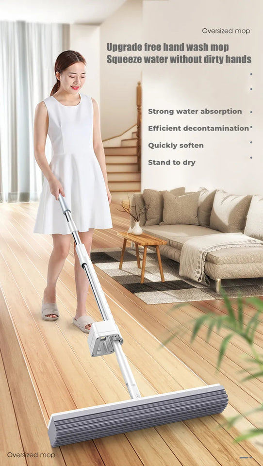 Hot Enlarged Floor Mop Hand Washing Free Lazy Mop Self-Wring Squeeze Household Automatic Dehydration Magic Flat Mops Cleaning Aimak Store