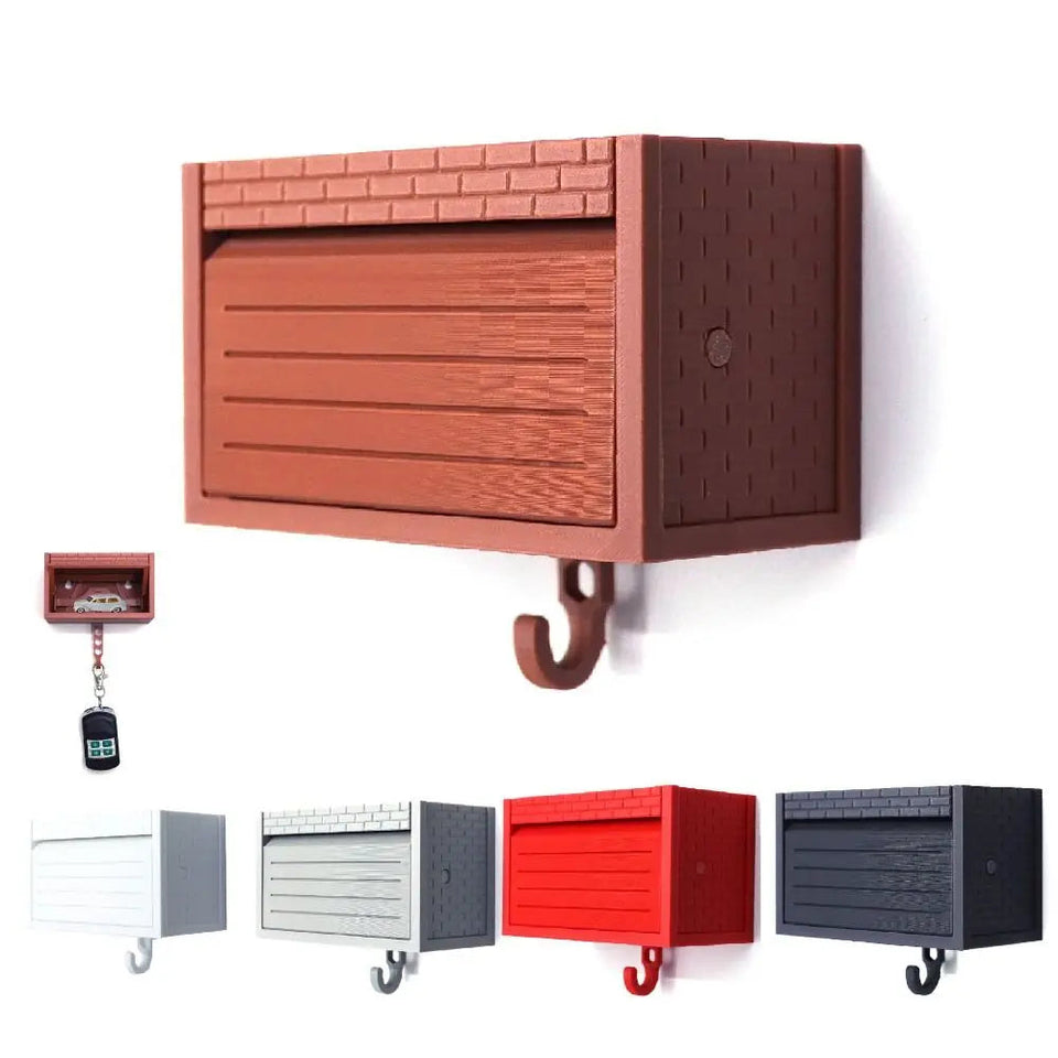 Car Garage Key Holder with Opening Door Wall Mount with Car Garage 3D Printed Key Organizer Easy to Install Versatile Key Hooks Aimak Store