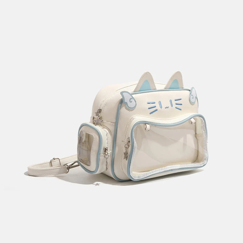 Y2K Ita Bag Cat PU Backpack – Foldable, Adjustable Strap, Secure Zipper, Preppy Style Cute Schoolbag Aimak Store