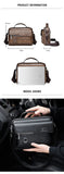 Men'S Briefcase Shoulder Business Square Tote PU Leather Cross Handbag Messenger Crossbody Square Side Phone Pouch Hand Bag Male Aimak Store