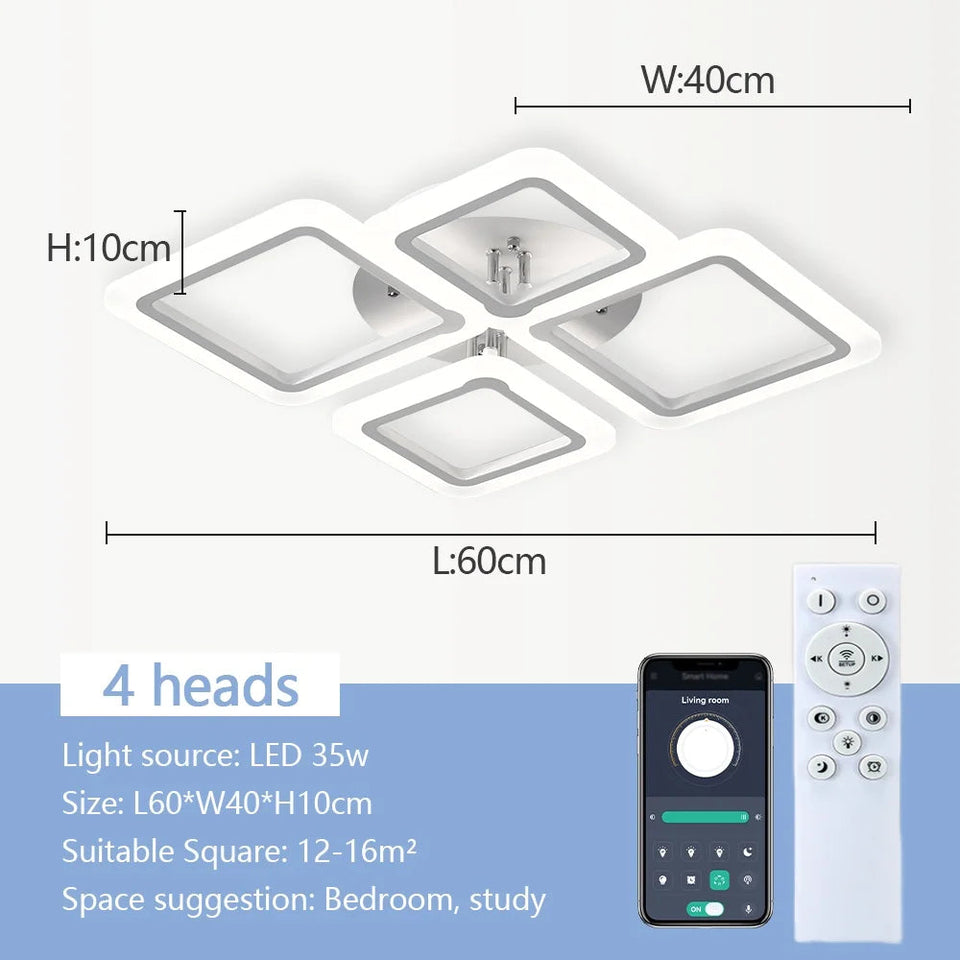 Nordic Pendant Light Ceiling Lamp Modern square LED Chandelier Suitable for Bedrooms Living Rooms Kitchen Dining Lighting Decor Aimak Store