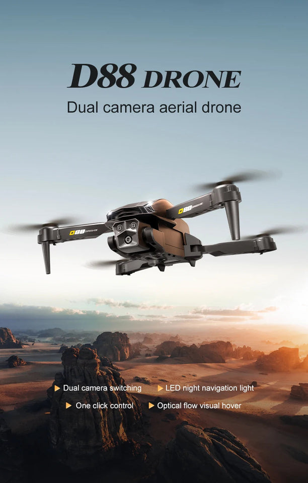 D88 Drone 8K HD Dual Camera GPS Location Professional Aerial Photography Optical Flow Hovering Foldable Drone ﻿RC10000M 2025New Aimak Store