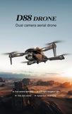 D88 Drone 8K HD Dual Camera GPS Location Professional Aerial Photography Optical Flow Hovering Foldable Drone ﻿RC10000M 2025New Aimak Store