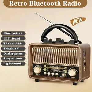 Hifi Portable Retro DSP Radio Classic FM AM SW Radio Rechargeable Bluetooth5.4 Speaker Support TF Card USB A Aimak Store