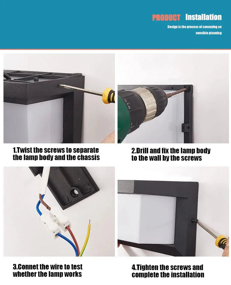 LED Outdoor Wall Light Wall Lamp Motion Sensor 85-265V 16W10W Waterproof Modern Indoor Home Balcony Path Porch Garden Decoration Aimak Store