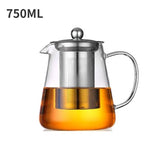 Heat Resistant Glass Teapot with Stainless Steel Tea Strainer Infuser Flower Kettle Kung Fu Teaware Set Puer Oolong Pot Aimak Store