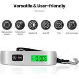 110lb/50kg Portable Electronic Hand Luggage Scale LCD Digital Display Balance Scale Suitcase Travel Weighs Baggage Weight Tool Aimak Store
