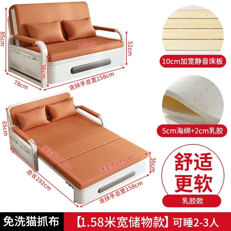 2025 New 1.2 Multi functional single double bed room sofa bed folding dual-use Internet new living room On Sale Aimak Store