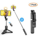 Wireless Bluetooth Selfie Stick Foldable Portable Tripod with Fill Light Shutter Remote Control for Android iPhone Smartphone Aimak Store