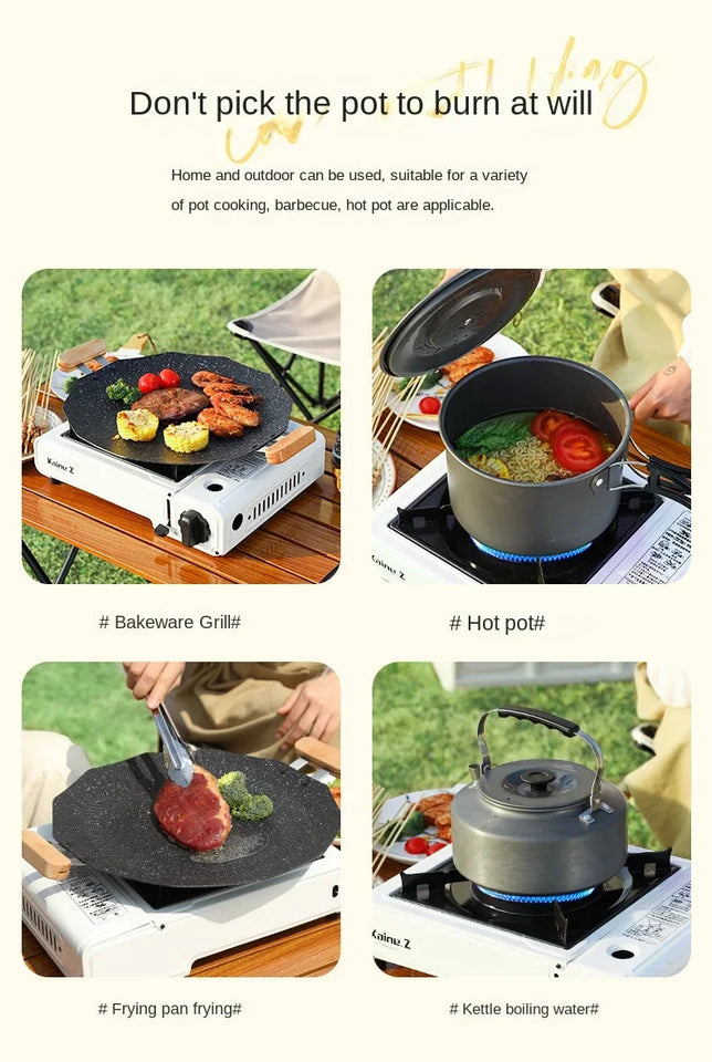 [Without Gas Cylinder]Portable Gas Powered Stove Burner Household Stainless Steel Camping Gas Stove Outdoor Butane Gas Cooktops Aimak Store
