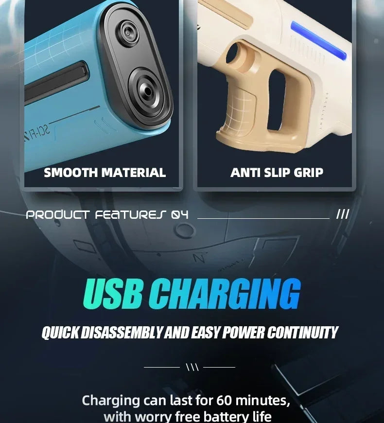 Summer Electric Water Guns Powerful Squirt Automatic Water Suction Water Blasters Outdoor Beach Toys for Boys Children Gift Aimak Store