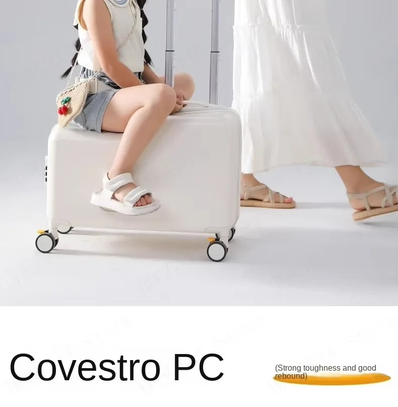 Travel suitcases can sit and ride children's luggage new lazy walking children trolley case boys girls wooden horse suitcase Aimak Store