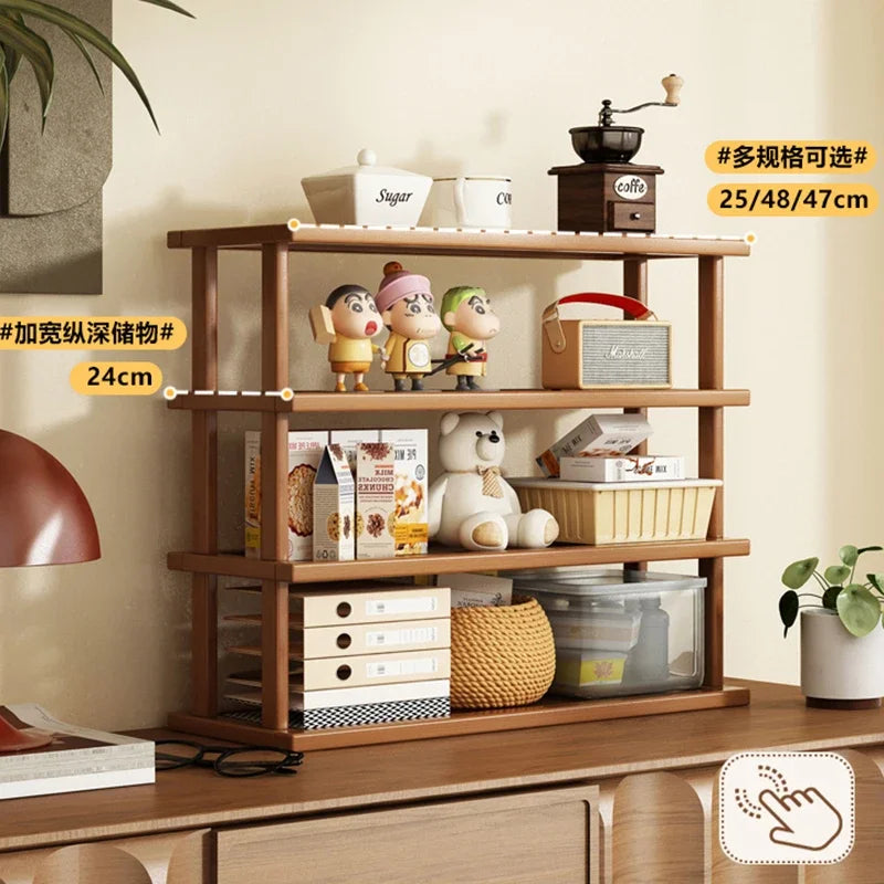 Desktop Storage Rack Small Shelf on The Desk Simple Bookshelf Desk Kitchen Storage Rack Countertop Shelf Bamboo Storage Rack Aimak Store