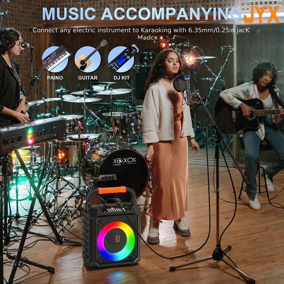 T17 Karaoke Machine Comes with 2 Wireless Karaoke Microphones, Portable Bluetooth Speaker Home Karaoke 0K System, with Rgb Colorful Lights Aimak Store