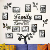 3D New Family Photo Frame Tree Wall Sticker Acrylic Self-adhesive Tree Collage Living Room Bedroom DIY Art Home Decoration Aimak Store