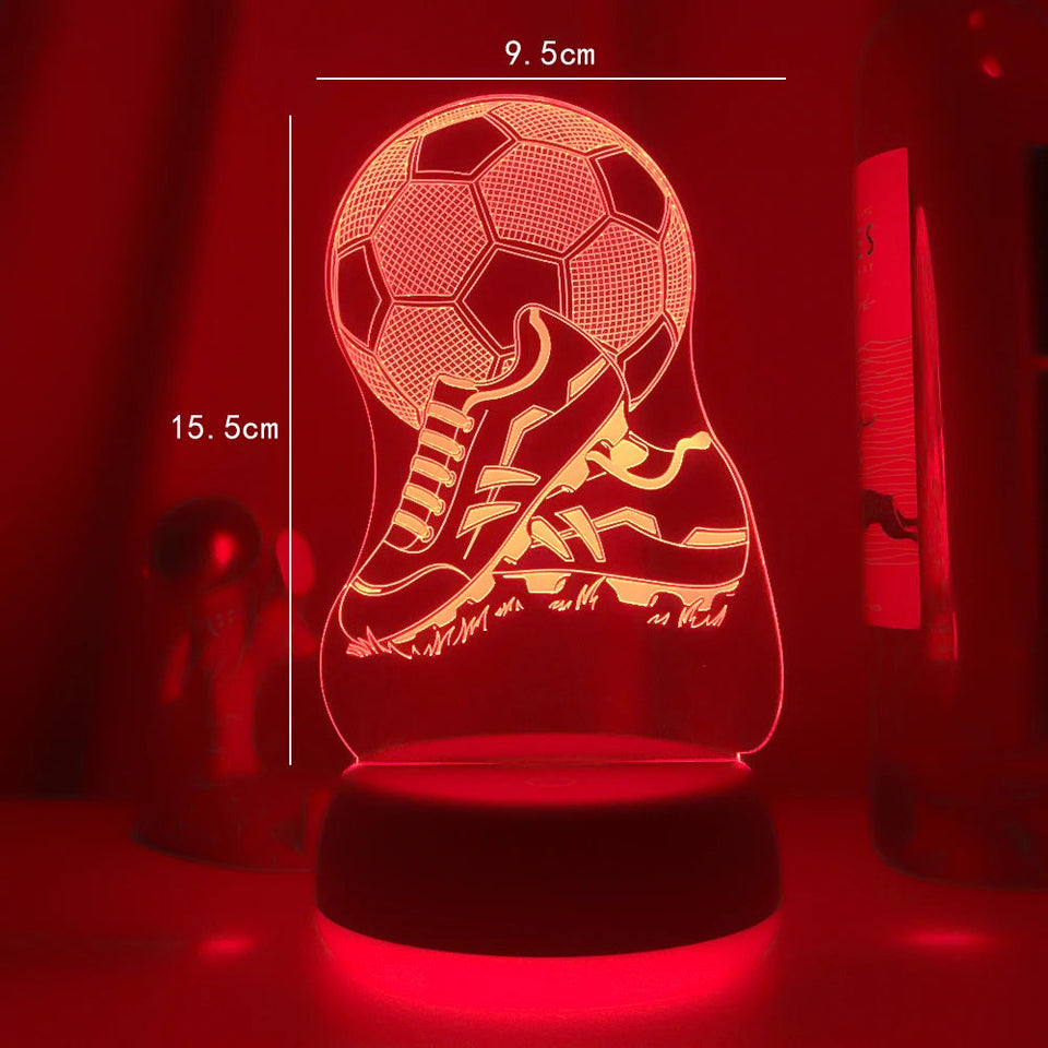 New 3d Illusion Kids Night Light Football 7 Colors Changing Nightlight for Child Bedroom Atmosphere Soccer Room Desk Lamp Gifts Aimak Store
