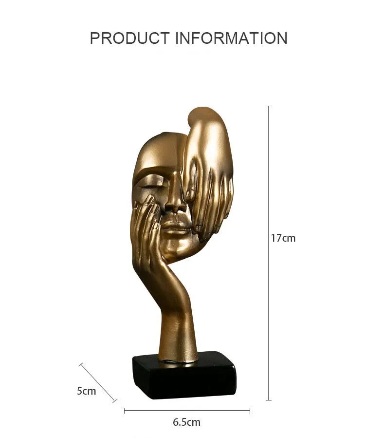 Resin Abstract Mask Statues European Miniature Figurines for Interior Home Office Study Desktop Figure Ornament Decor Gift Aimak Store
