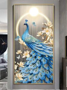 Peacock Corridor Decorative Mural Light Corridor Mural Light Luxury High End Atmosphere Led Light Corridor Vertical Hanging Pain Aimak Store