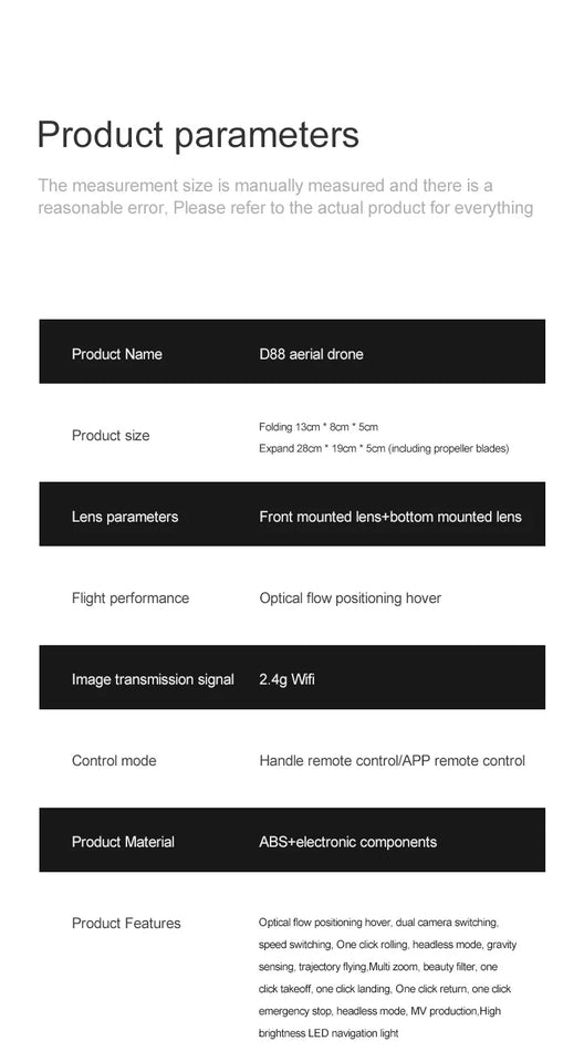 D88 Drone 8K HD Dual Camera GPS Location Professional Aerial Photography Optical Flow Hovering Foldable Drone ﻿RC10000M 2025New Aimak Store