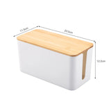 Cable Storage Box Wooden Power Line Storage Case Dustproof Charger Socket Organizer Wire Case Home Cable Winder Organizer Aimak Store