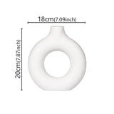 Flat Minimalist Simple Vase Donut Shape Single Flower Pot Home Wedding Decoratio Hollow Ornaments Circle Flower Arrangement Vase Aimak Store
